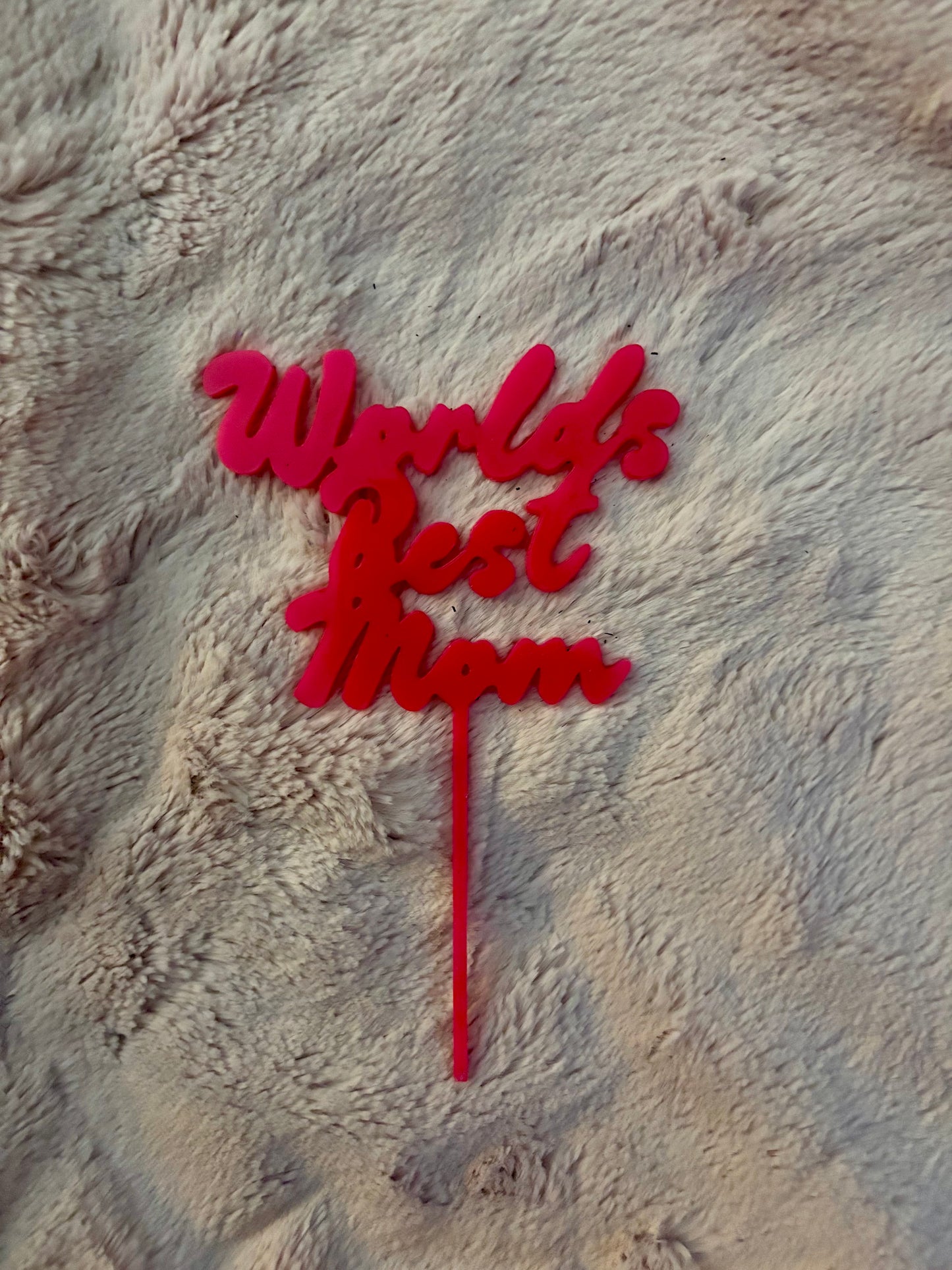 Worlds Best Mom Cake Topper