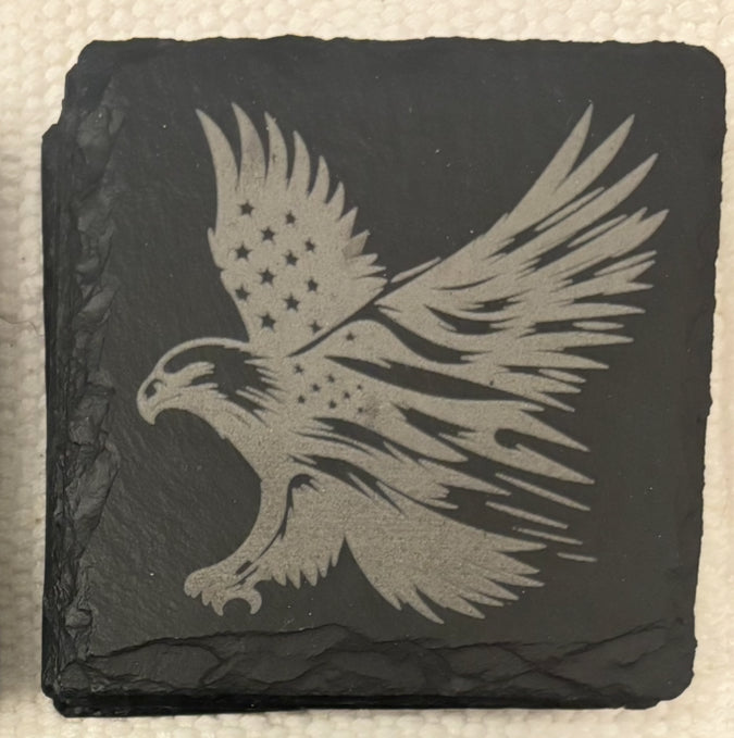 Eagle Square Slate Coaster Set
