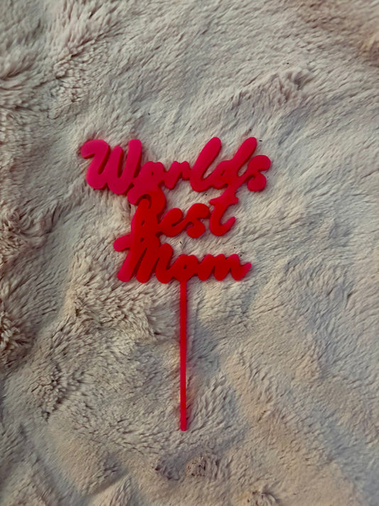 Worlds Best Mom Cake Topper