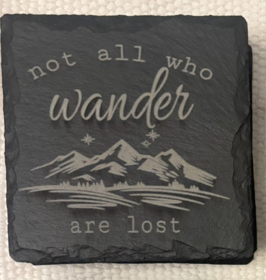 Wander Square Slate Coaster Set