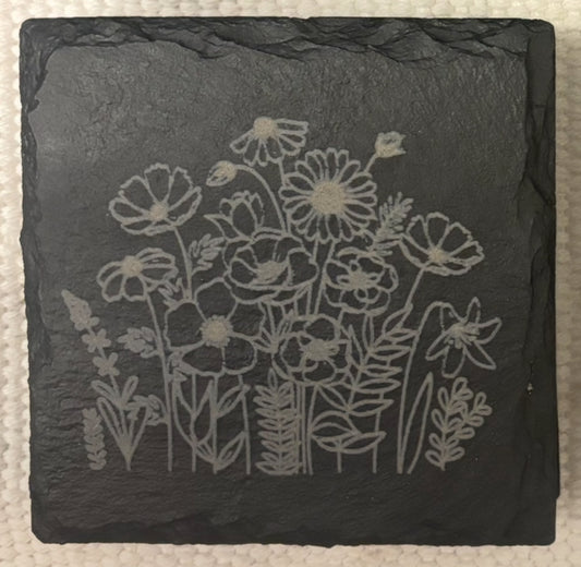Wildflower Slate Coaster Set