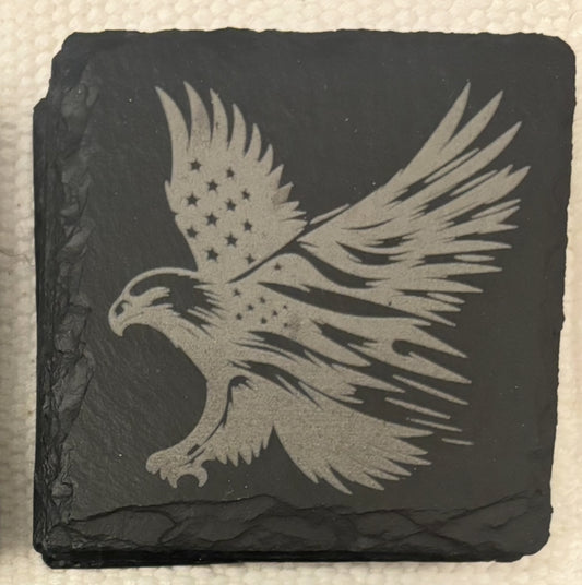 Eagle Square Slate Coaster Set